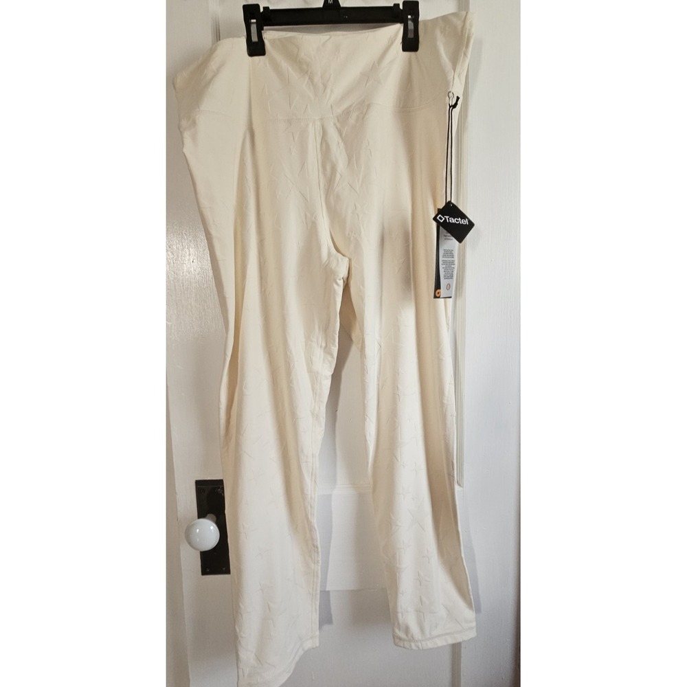 NWT mono b Giraffe Jacquard TACTEL High-Waisted ivory woman Sz 3XL leggings